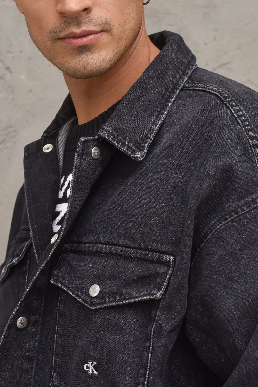 Giacca Oversized Modern Denim - Black