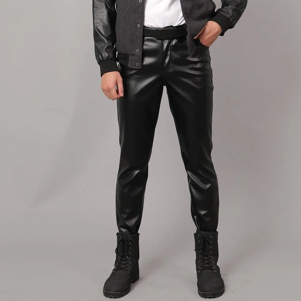 Men's Spring Light Weight Faux Leather Pants